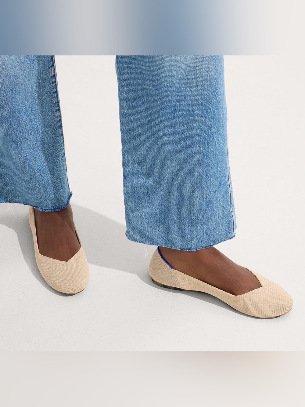 Rothy's The Flat Women's Slip-On Shoes Ballet Flats Ecru Tan Size 6 New